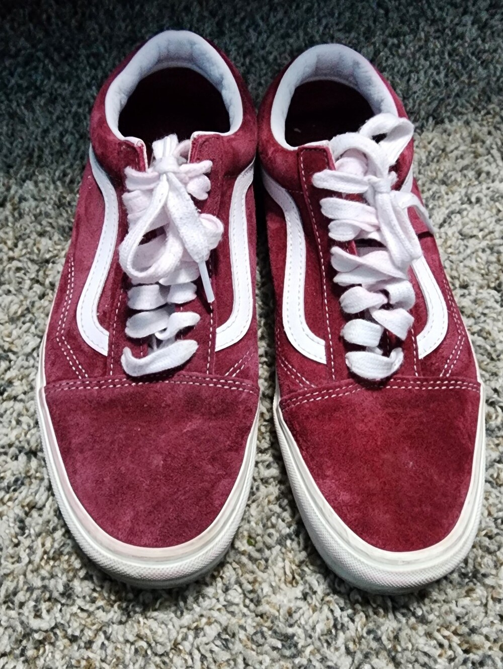 Vans Old Skool Pig Suede Burgundy Maroon Sneakers Men's Size 8.5 Women's Size 10